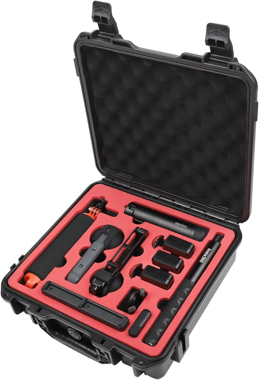 Waterproof Hard Case for Insta360 X5 Essentials Bundle/X4/X3 | Holds Up to 6 Batteries | Shockproof & Dustproof Protection | Fits Floating Hand Grip, Selfie Stick, Lens Guards & Accessories