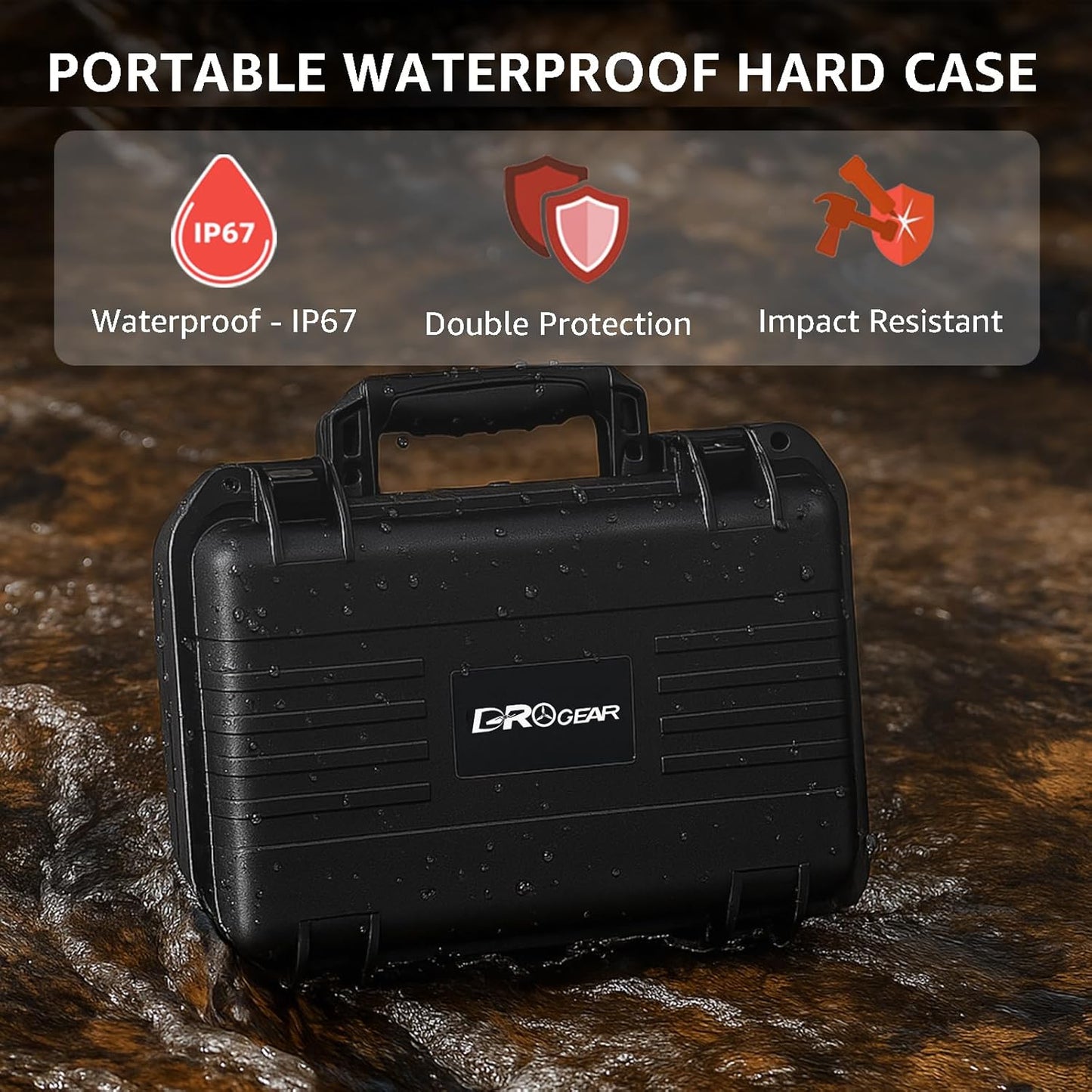 Waterproof Hard Case for DJI Osmo Pocket 3 / Creator Combo/Power Expansion Combo | Shockproof, Dustproof Protective Storage | Fits Battery Handle, DJI Mic 2 Transmitter, ND Filte and Tripod
