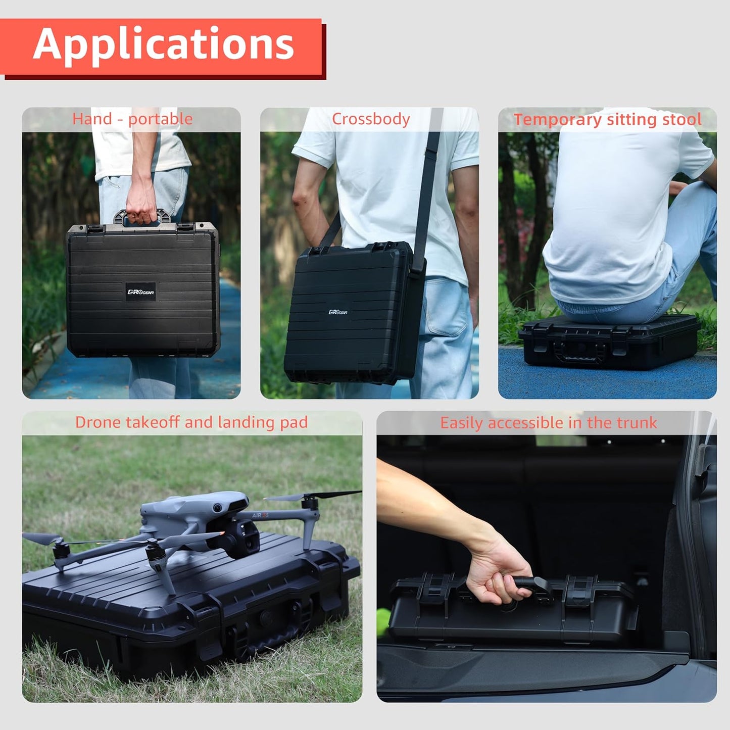 Waterproof Hard Case for DJI Air 3S Fly More Combo/Air 3 | Fits DJI RC2 / RC-N2 Remote Controller and Accessories | Up to 6 Batteries | Shockproof, Dustproof