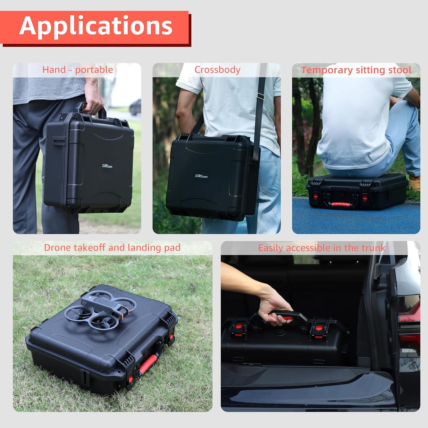 Waterproof Hard Case for DJI Avata 2 Fly More Combo | Fits DJI Goggles 3 / RC Motion 3 / FPV Remote Controller 3 and Accessories | Up to 8 Batteries | Shockproof, Dustproof