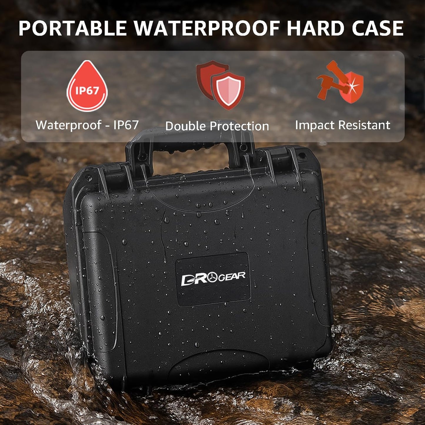 Waterproof Hard Case for Insta360 X5 Essentials Bundle/X4/X3 | Holds Up to 6 Batteries | Shockproof & Dustproof Protection | Fits Floating Hand Grip, Selfie Stick, Lens Guards & Accessories