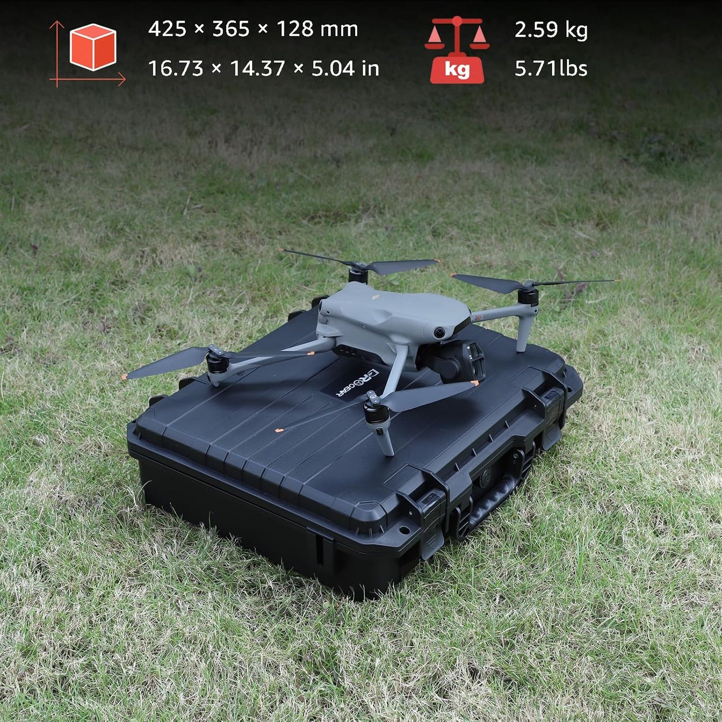 Waterproof Hard Case for DJI Air 3S Fly More Combo/Air 3 | Fits DJI RC2 / RC-N2 Remote Controller and Accessories | Up to 6 Batteries | Shockproof, Dustproof