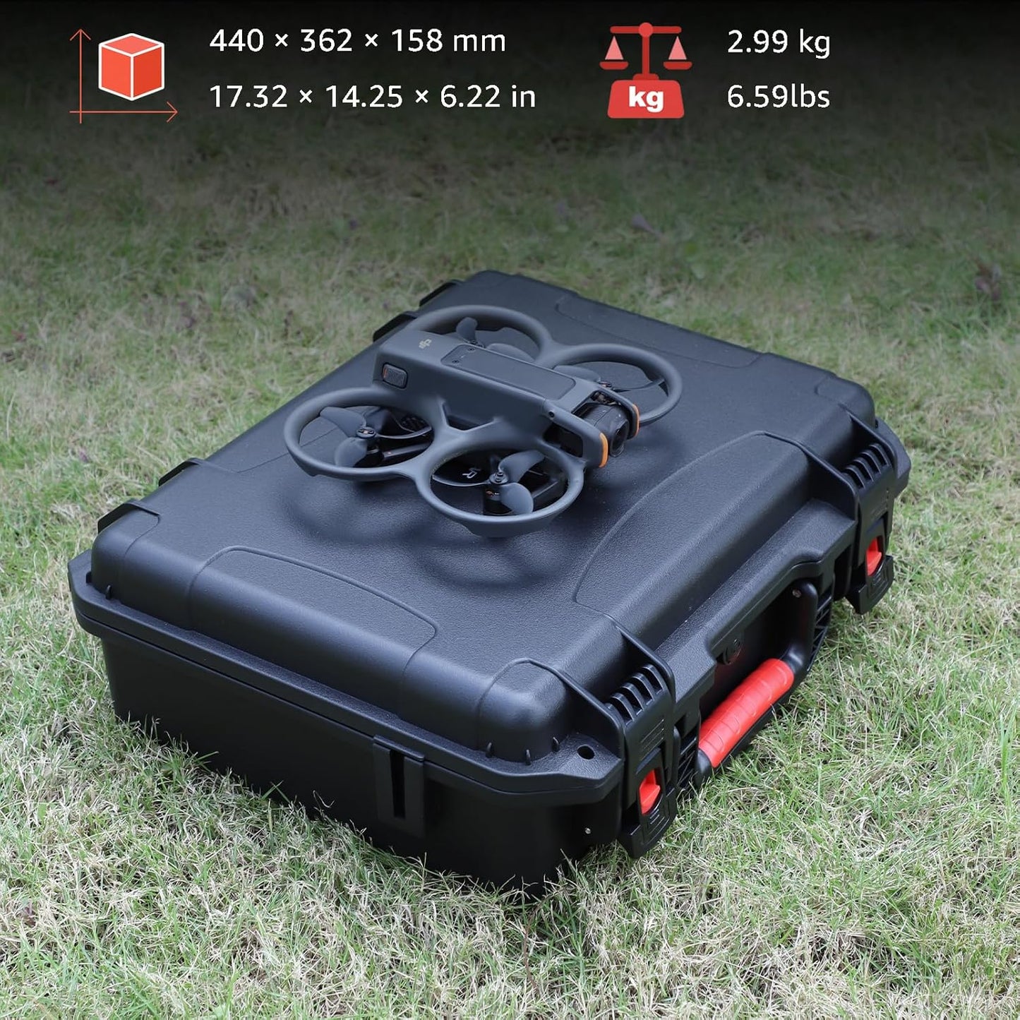 Waterproof Hard Case for DJI Avata 2 Fly More Combo | Fits DJI Goggles 3 / RC Motion 3 / FPV Remote Controller 3 and Accessories | Up to 8 Batteries | Shockproof, Dustproof